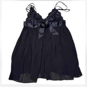 Victoria's Secret Black Lace baby doll slip